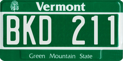 VT license plate BKD211