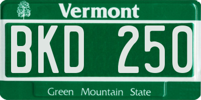 VT license plate BKD250