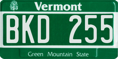 VT license plate BKD255