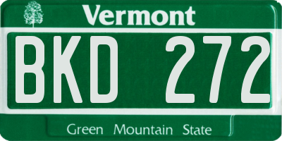 VT license plate BKD272
