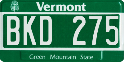 VT license plate BKD275