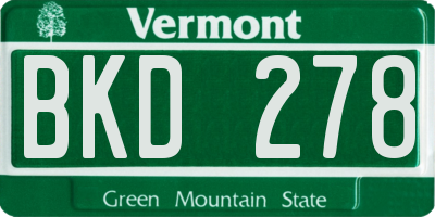 VT license plate BKD278