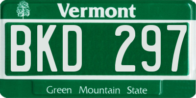 VT license plate BKD297