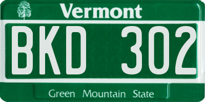 VT license plate BKD302