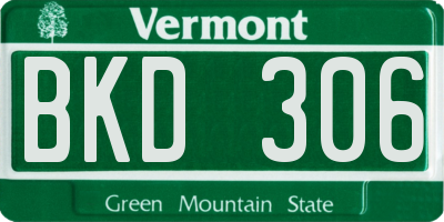VT license plate BKD306