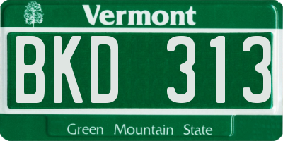 VT license plate BKD313