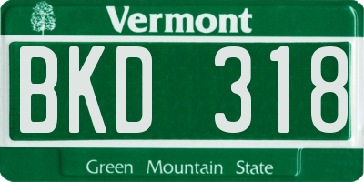 VT license plate BKD318