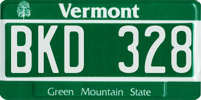 VT license plate BKD328