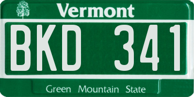 VT license plate BKD341