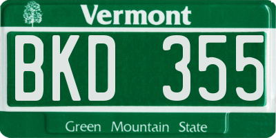 VT license plate BKD355