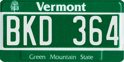 VT license plate BKD364