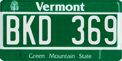 VT license plate BKD369