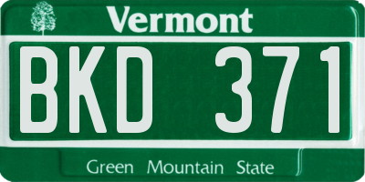 VT license plate BKD371