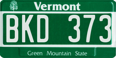 VT license plate BKD373
