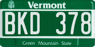 VT license plate BKD378