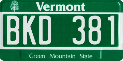 VT license plate BKD381