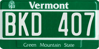 VT license plate BKD407