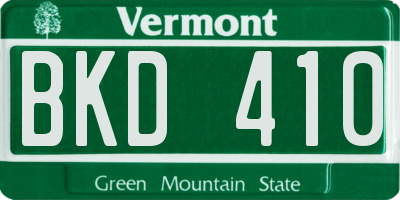 VT license plate BKD410