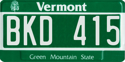 VT license plate BKD415