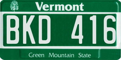 VT license plate BKD416