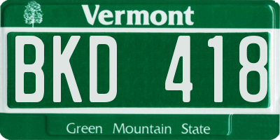 VT license plate BKD418