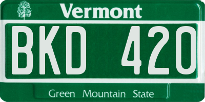 VT license plate BKD420