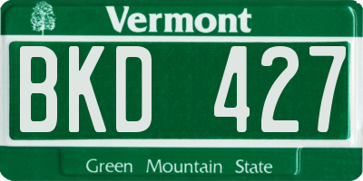 VT license plate BKD427