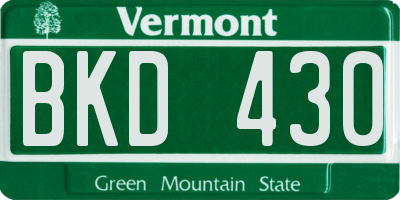 VT license plate BKD430