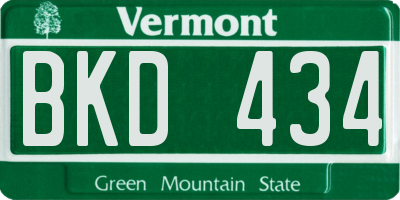 VT license plate BKD434