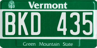 VT license plate BKD435