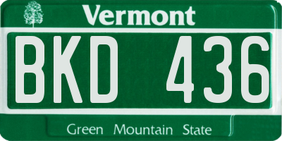 VT license plate BKD436