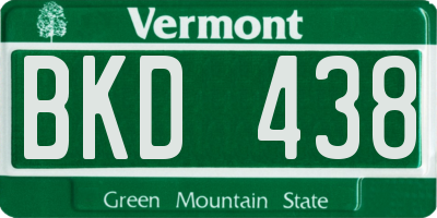 VT license plate BKD438