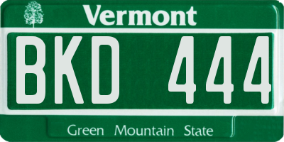 VT license plate BKD444