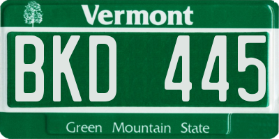 VT license plate BKD445