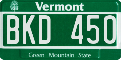 VT license plate BKD450