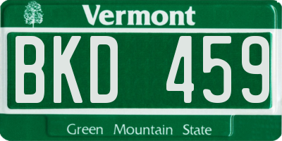 VT license plate BKD459