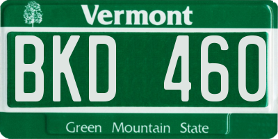 VT license plate BKD460
