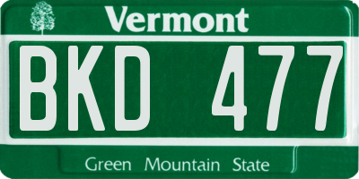 VT license plate BKD477
