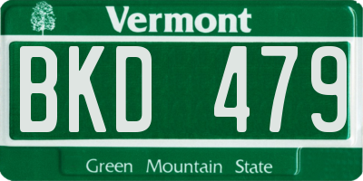 VT license plate BKD479