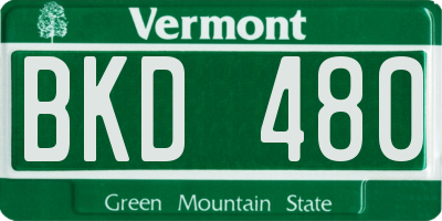 VT license plate BKD480