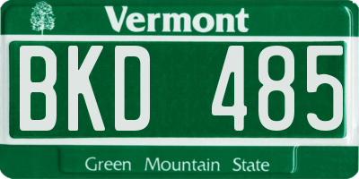 VT license plate BKD485