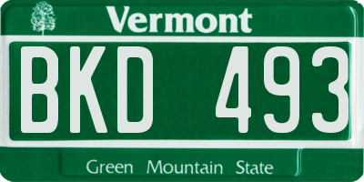 VT license plate BKD493