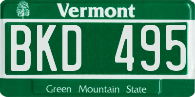 VT license plate BKD495