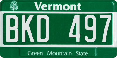 VT license plate BKD497