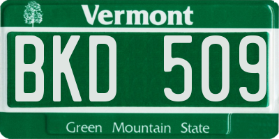 VT license plate BKD509