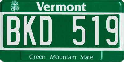 VT license plate BKD519