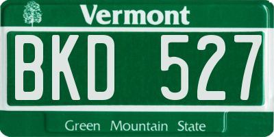 VT license plate BKD527