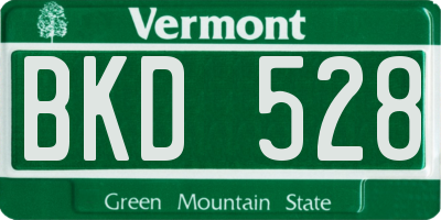 VT license plate BKD528