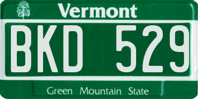 VT license plate BKD529