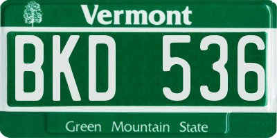 VT license plate BKD536